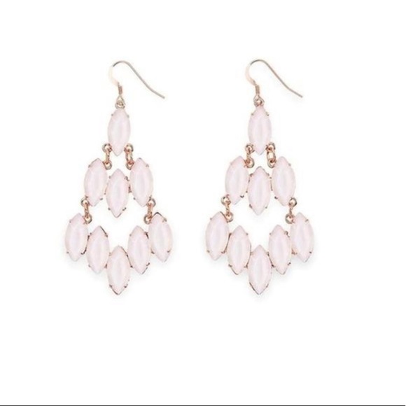 Alex and Ani Rose Gold White Chandelier Drop Earrings NWT